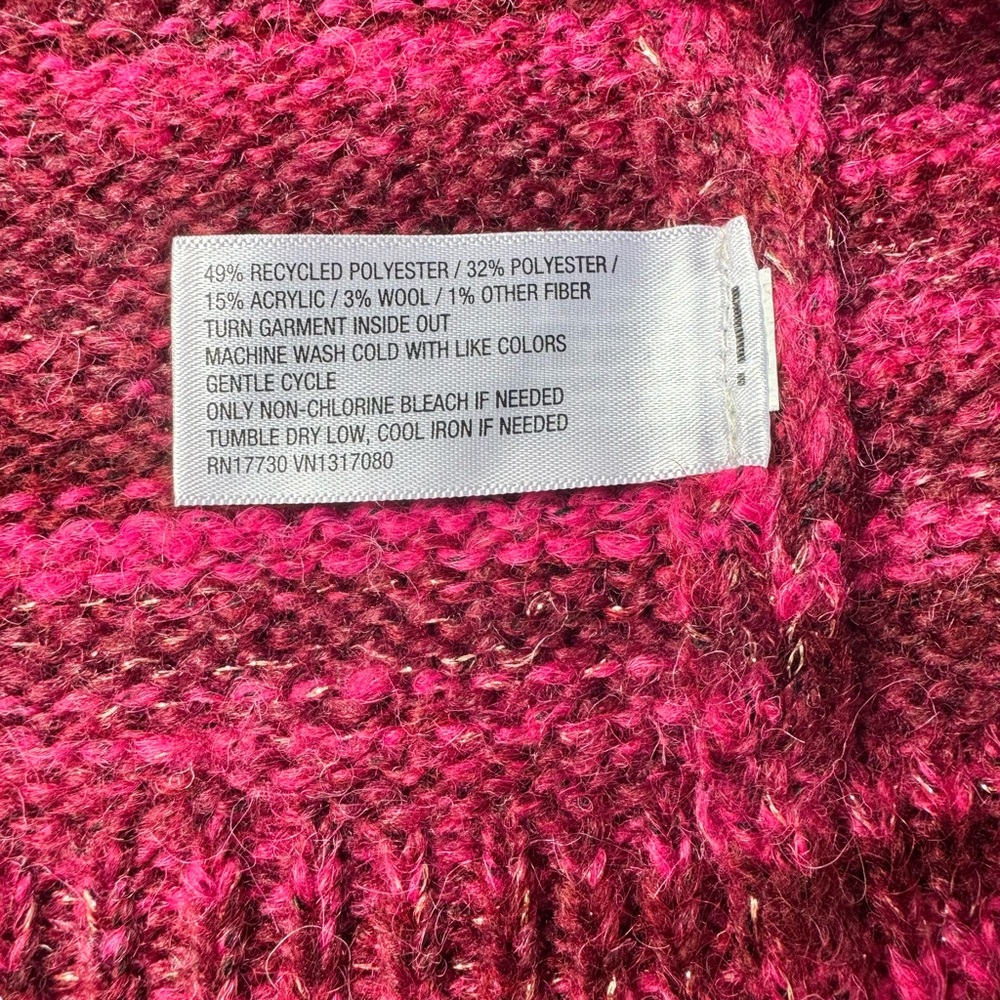 Knox Rose NWT Textured Knit Sweater Pink Berry Striped Pullover XL - Picture 4 of 4